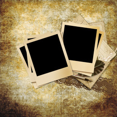 Grunge  background with polaroid frames
