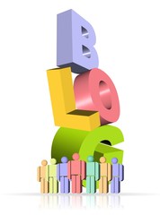 3D illustration of blog icon