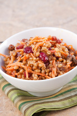 Vegan Salad - Wheat Berry Salad with Cranberries and Nuts