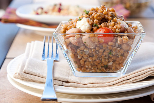 Farro, Tomato And Mozzarella Salad