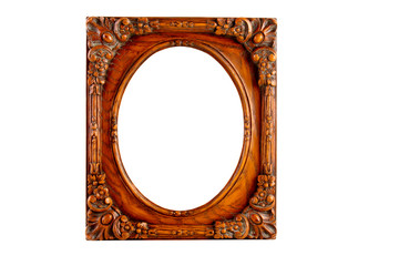 Frame, Heavy Carved Wood with Oval Pattern