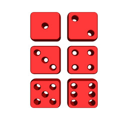 3d vector red dices
