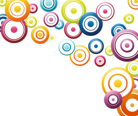 Colorful rainbow circles flowing