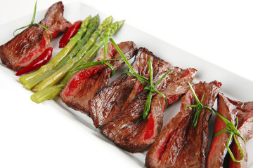 beef meat with asparagus