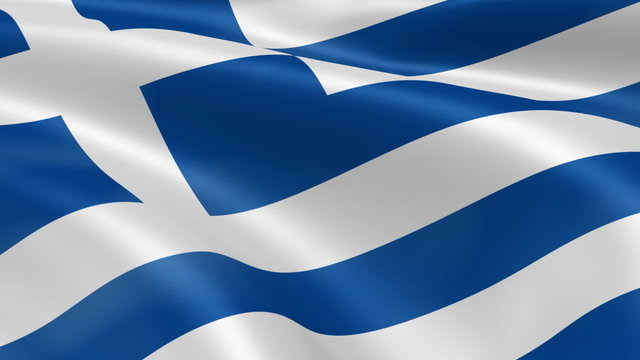 griechische Flagge, Illustration im Stil: Stockillustration 2180245367