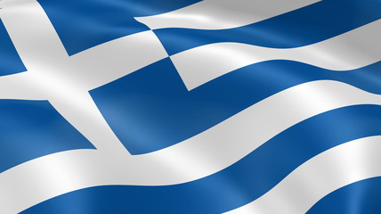 Greece flag in the wind