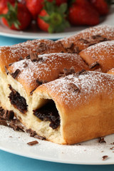 Traditional Czech sweet yeast buns stuffed with jam