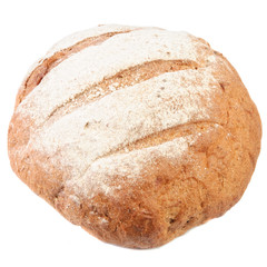 circle Loafs of black bread .
