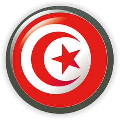 Fototapeta premium TUNISIA, shiny button flag vector illustration