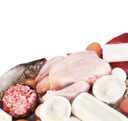 Fresh meat and dairy products.