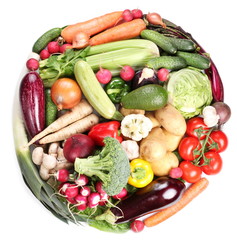 Vegetables in a shape of circle.