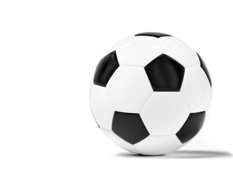 Pallone da calcio su fondo bianco