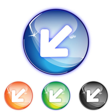 Picto fleche bas gauche - Icon arrow down left -collection color