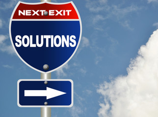 Solutions road sign