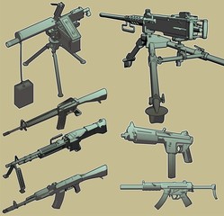 Highly detailed, high-quality selection of  military hardware.