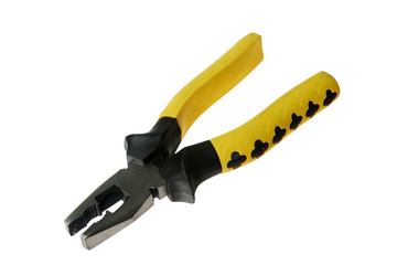 Modern and beautiful pliers on a white background .