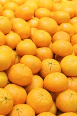 Juicy orange in a big store