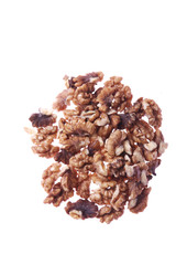 walnut (Juglans regia) on a white background, isolated. .