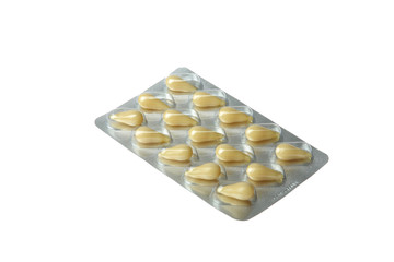 tablets and vitamins isolated on white