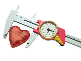 caliper, measurement of heart, isolated over white