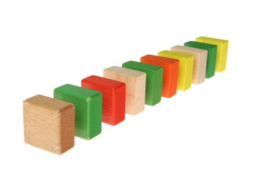 Wooden Building Blocks with white background
