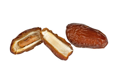 Dried dates isolated on white background