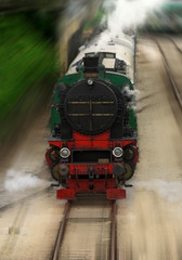 steam engine in motion