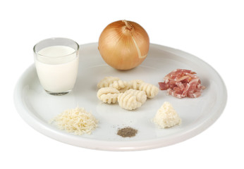 Ingrédients des gnocchis à la carbonara