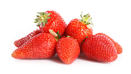 Few strawberries isolated on white
