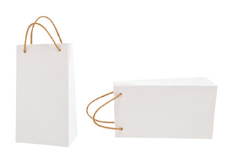 White gift packages on a white background