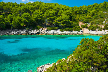 Blue lagoon in Adriatic Sea, Korchula island of Croatia - 22909892