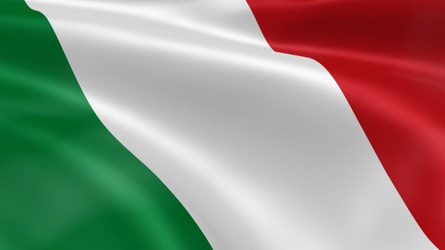 Italian flag in the wind