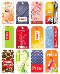 set of 12 tags