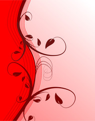 An abstract red floral background illustration