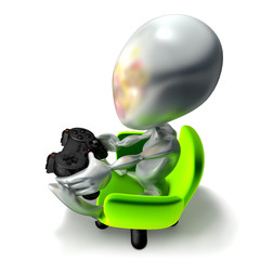 elliott 056, console, joueur, jeu vidéo, geek, manette, vert