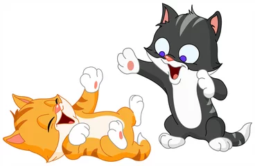 Photo sur Plexiglas Chats chatons jouant