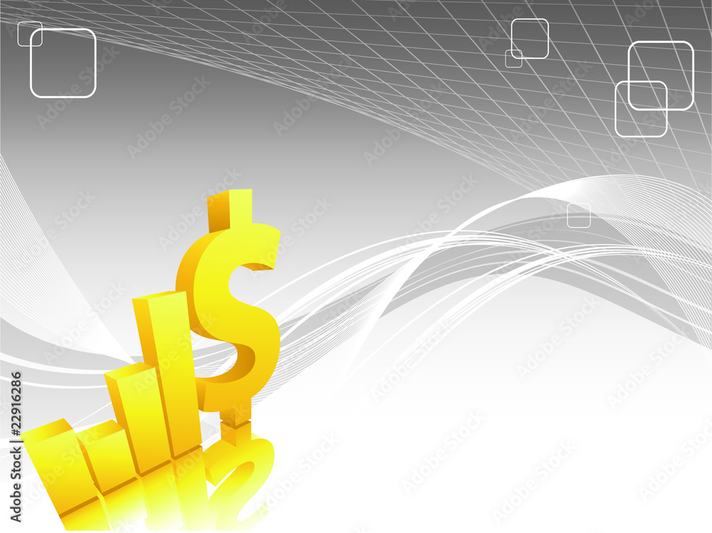 Poster abstract backdrop with bar graphs and dollar sign