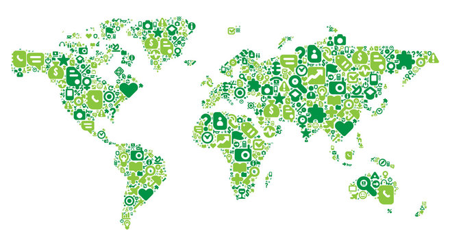 Green concept of World map