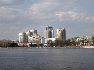 The city of Ekaterinburg. The river an Iset.