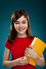 Girl holding book