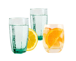 sparkling water only or with lemon or orange slices