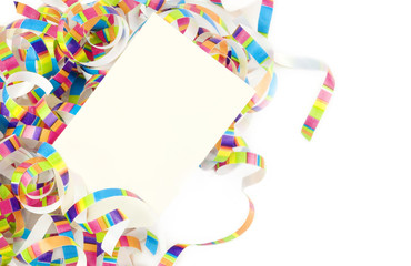 Colorful Party Ribbons with Blank Gift Tag