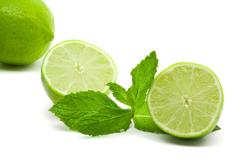 Limes with mint