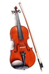 Fototapeta na wymiar Vintage Violin With Bow