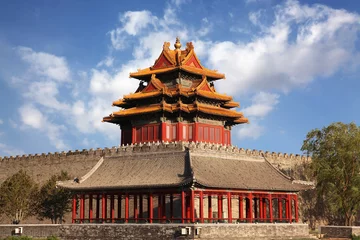 Rolgordijnen Beautiful scenery at a corner turret of the Forbidden City © Eagle