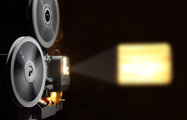 old projector showing film
