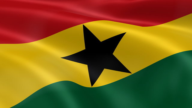 Ghana flag in the wind. Part of a series.