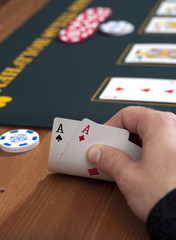 Fototapeta na wymiar Cartes gagnantes au Poker