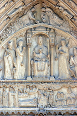 Notre Dame Cathedral, Paris. Portal of St. Anne