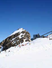 Alpine ski lift and slope